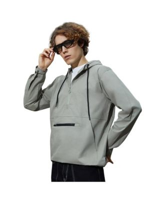 Campus Sutra Men's Half-Zip Utility-Hood Jacket
