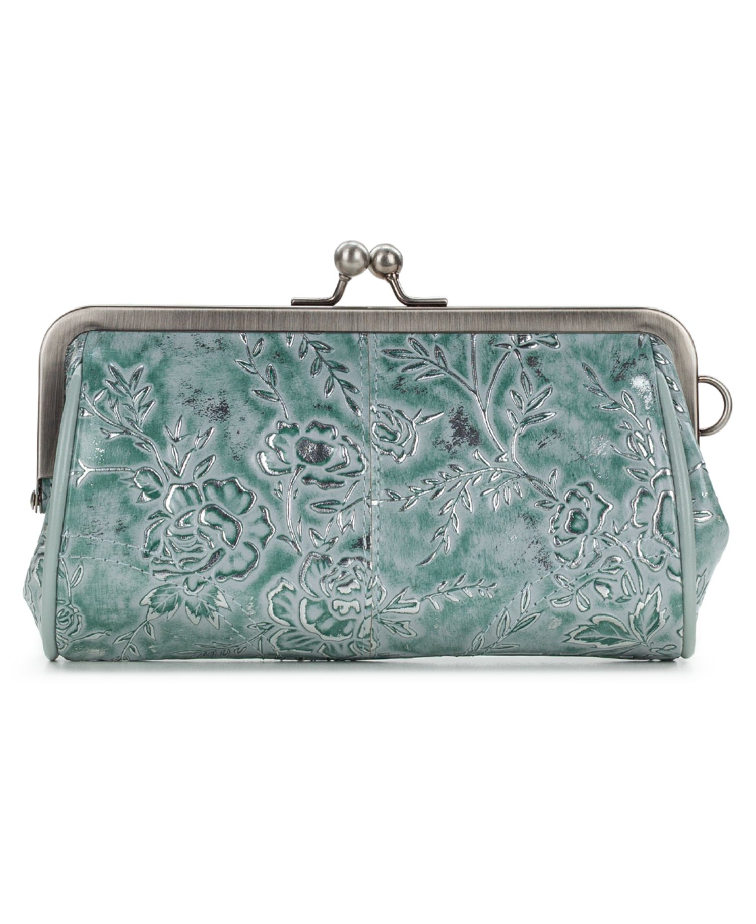 Rose Garden Renna Leather Kiss-Lock Wristlet