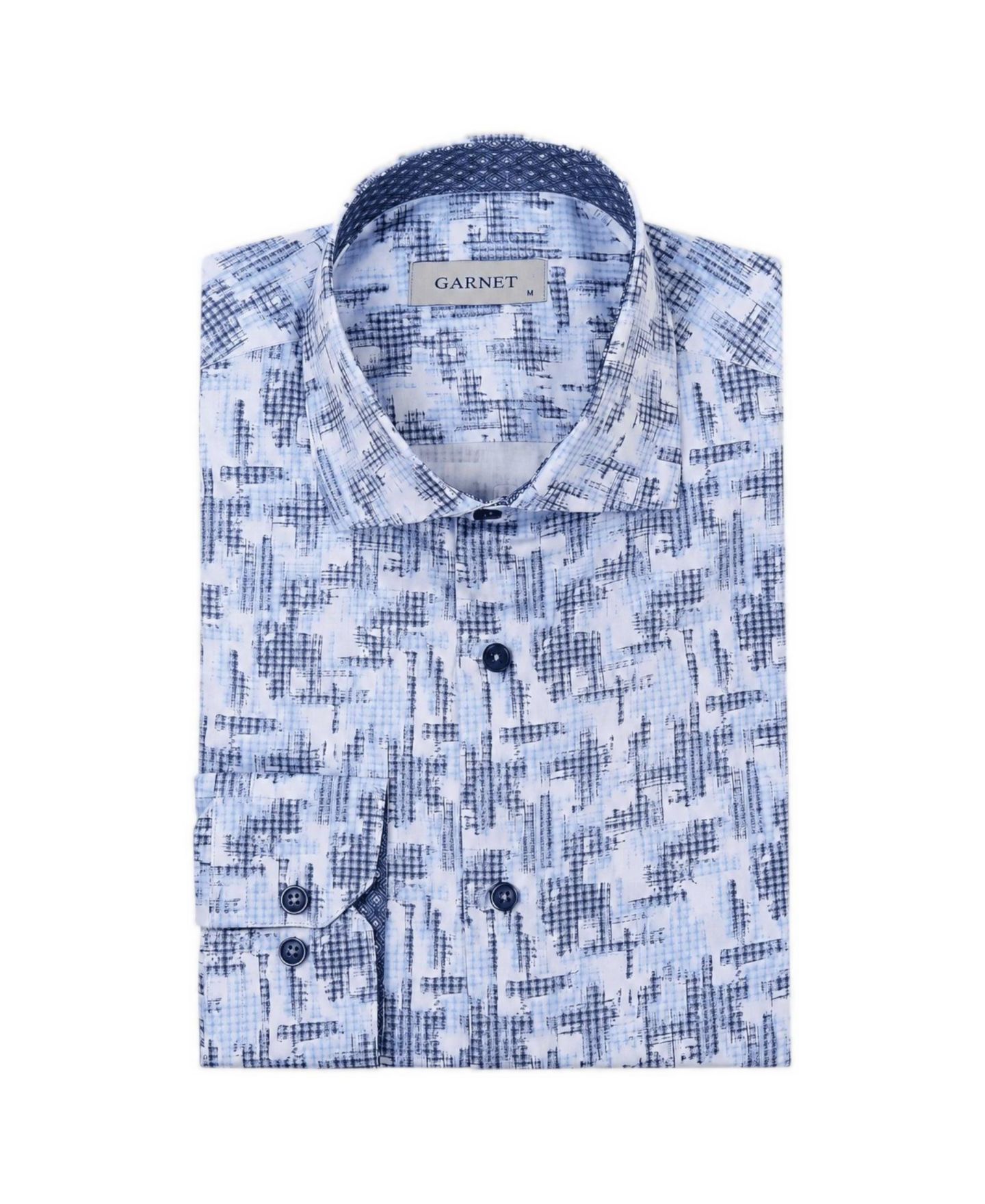 Мужская рубашка Garnet Regular-Fit Print Long-Sleeve Button-Down, цвет: Небесно-голубой — фото 1