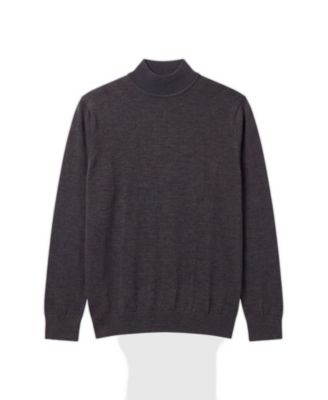Men's Mock Neck Pullover Merino Wool Sweater