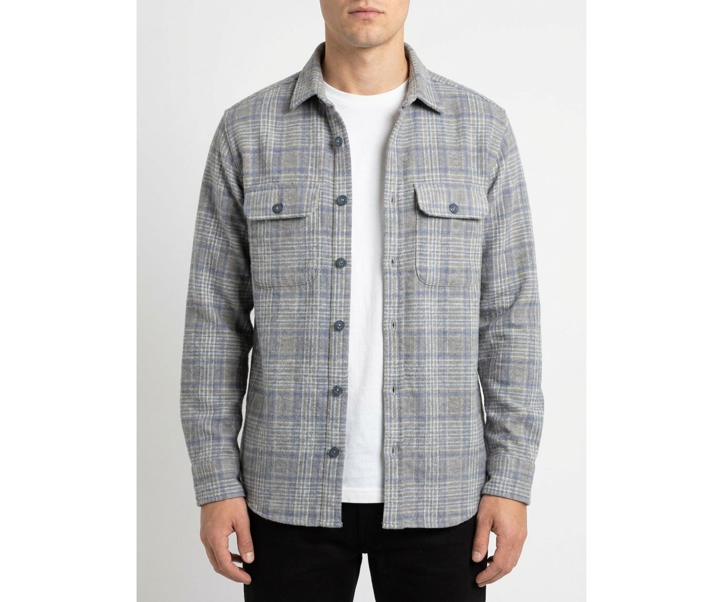 Мужская рубашка Garnet Regular-Fit Button-Front Overshirt, цвет: Индиго — фото 7