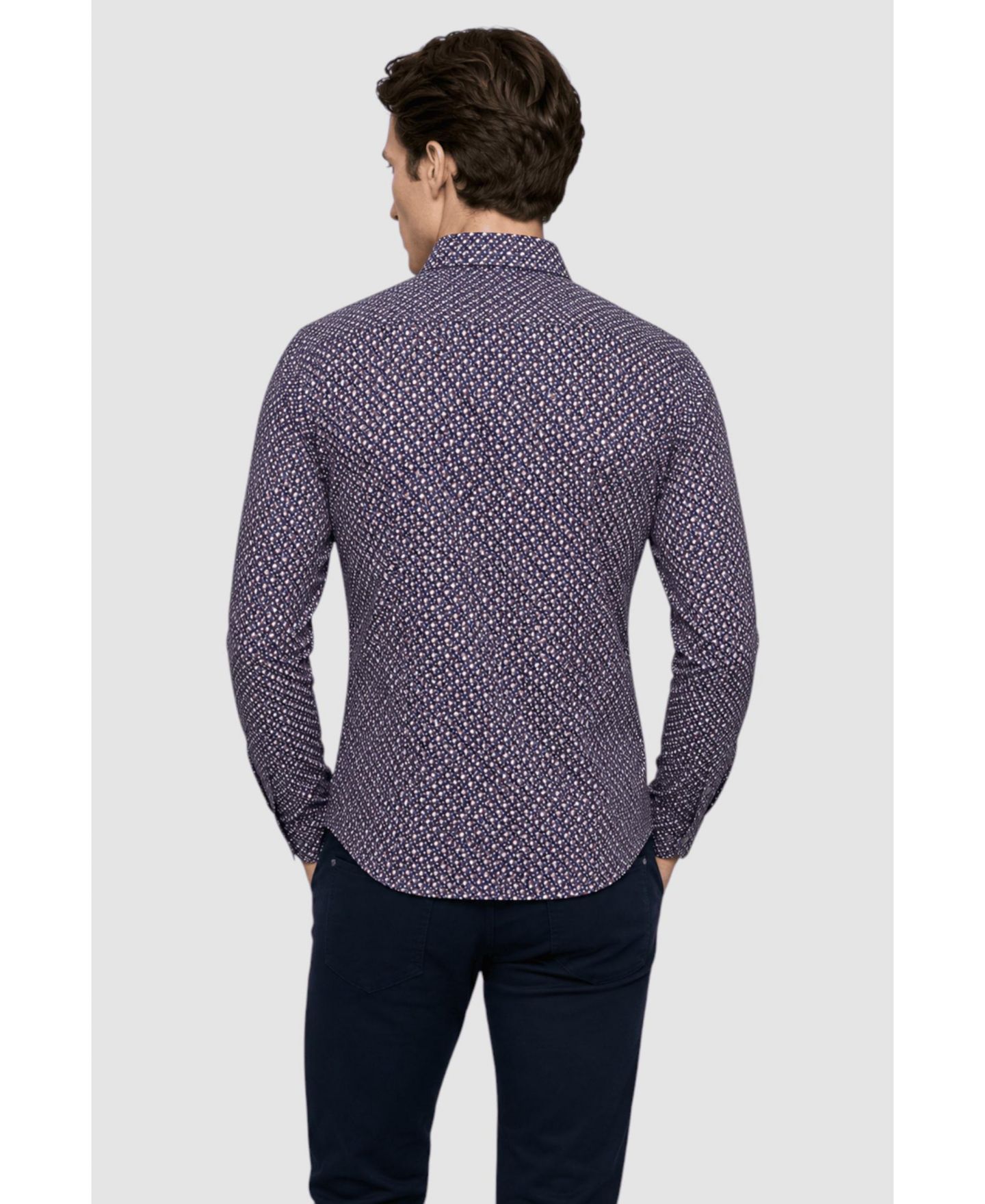 Мужская рубашка Garnet Regular-Fit Print Long-Sleeve Button-Down, цвет: Кофейный — фото 2