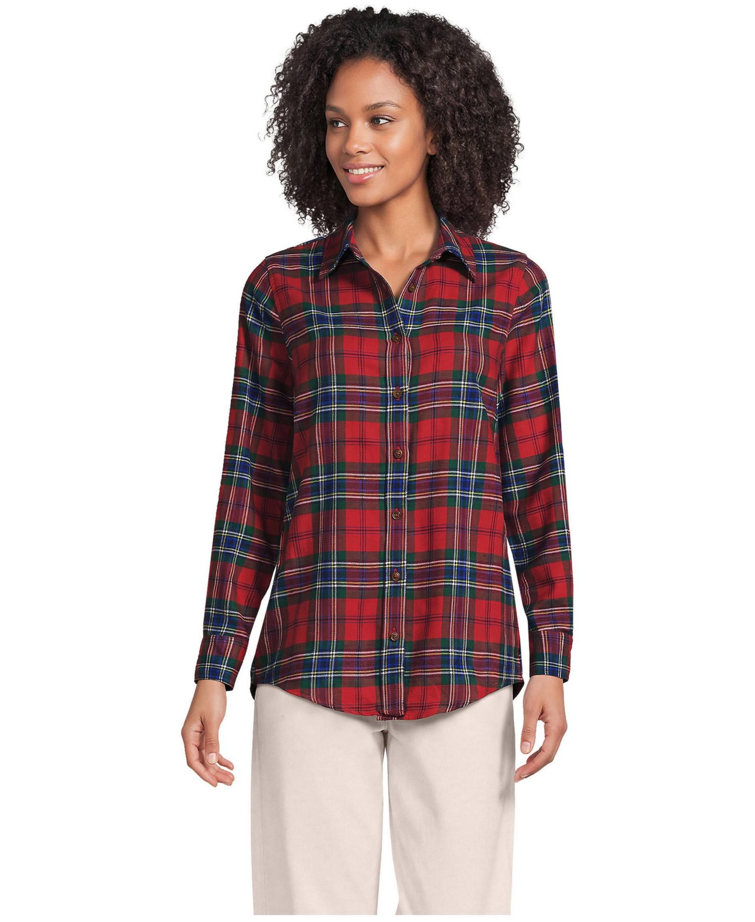 Women's Flannel Boyfriend Long Sleeve Shirt