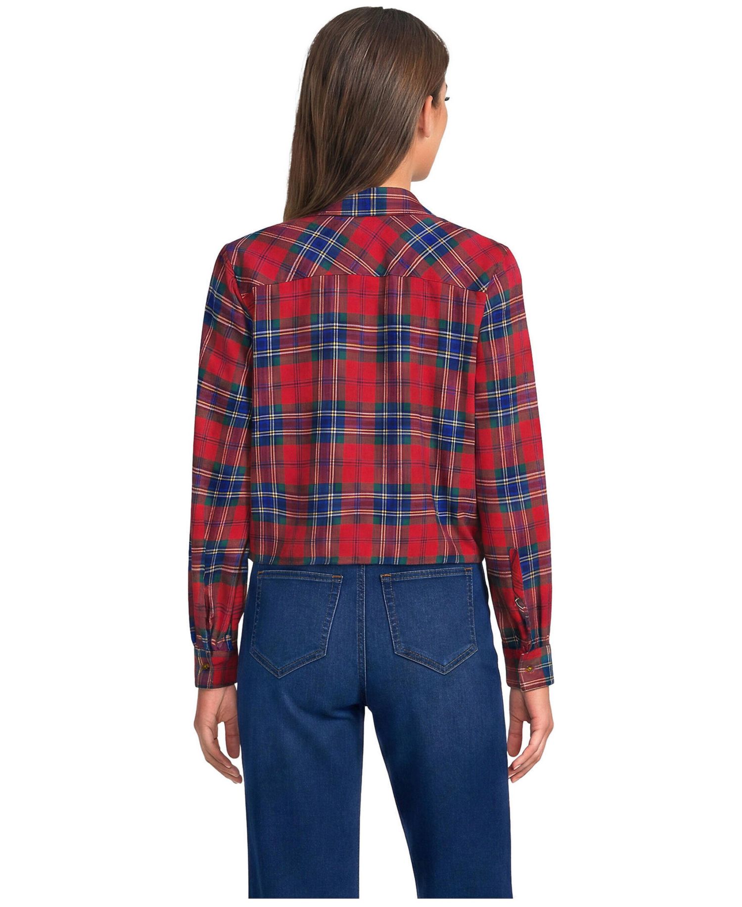 Women's Cropped Flannel Shirt