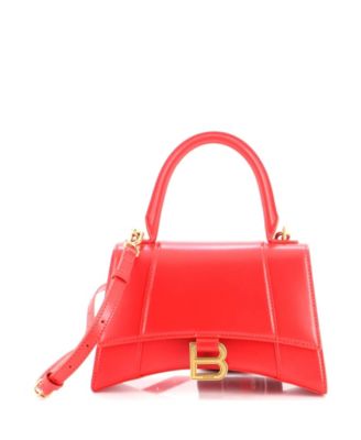 Medium Hourglass Top Handle Bag Leather