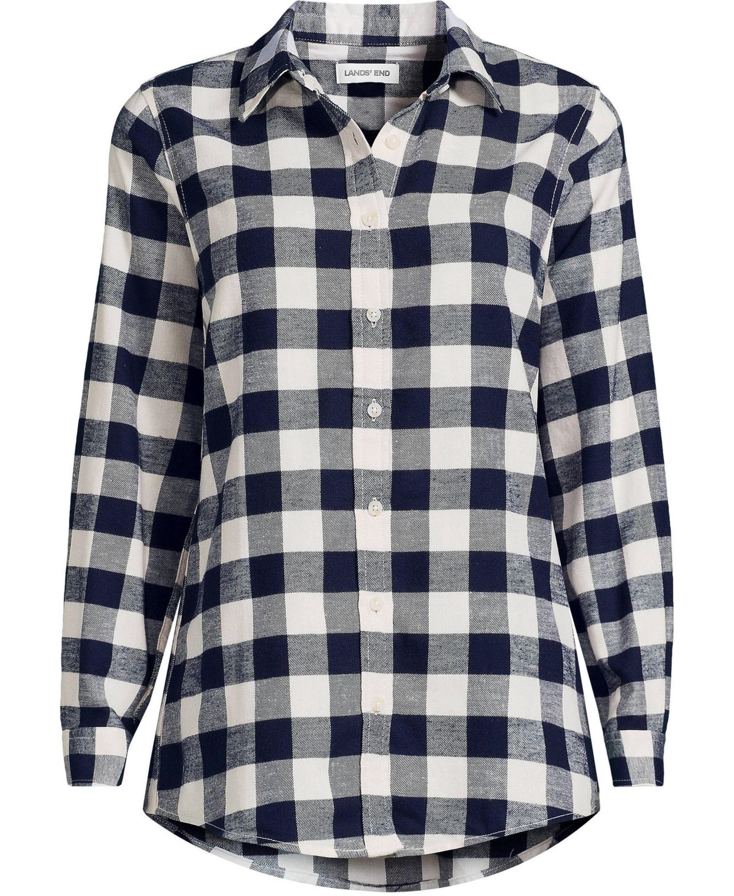 Plus Size Flannel Boyfriend Long Sleeve Shirt