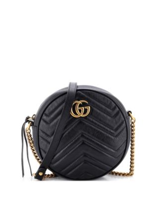 Mini GG Marmont Round Shoulder Bag Matelasse Leather