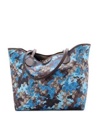 Large Ophidia GG Open Tote GG Camouflage Coated Canvas