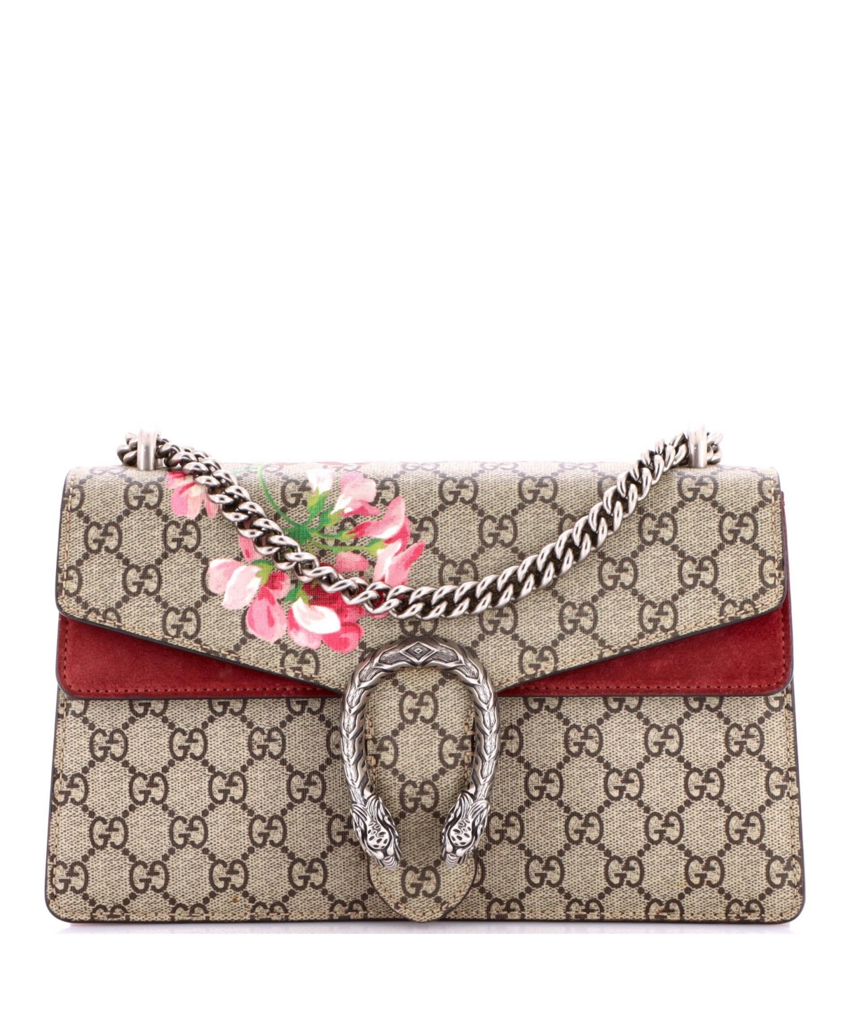 Pre-Owned Gucci Small Dionysus Bag Blooms Print Gg Coated Canvas - Brown