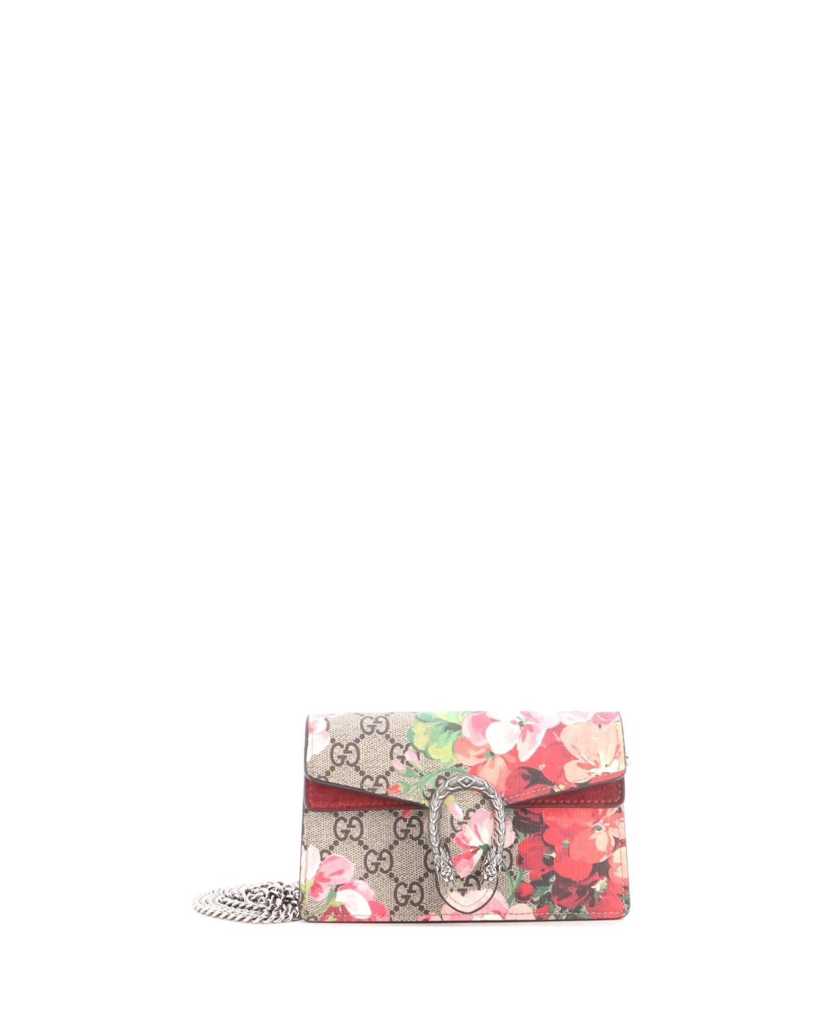 Pre-Owned Gucci Super Mini Dionysus Bag Blooms Print Gg Coated Canvas - Brown