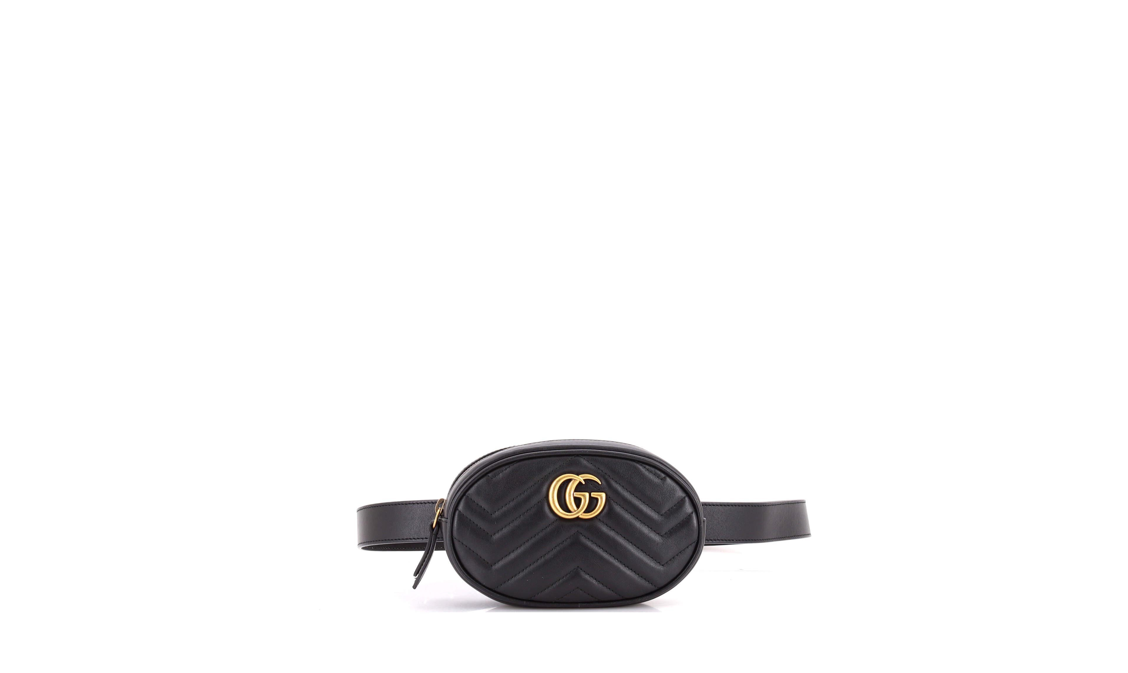 Pre-Owned Gucci Gg Marmont Leather Adjustable Belt Bag