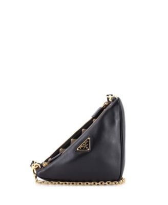 Mini Double Symbole Triangle Bag Leather and Jacquard