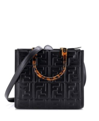 Small Sunshine Shopper Tote Zucca Embossed Leather