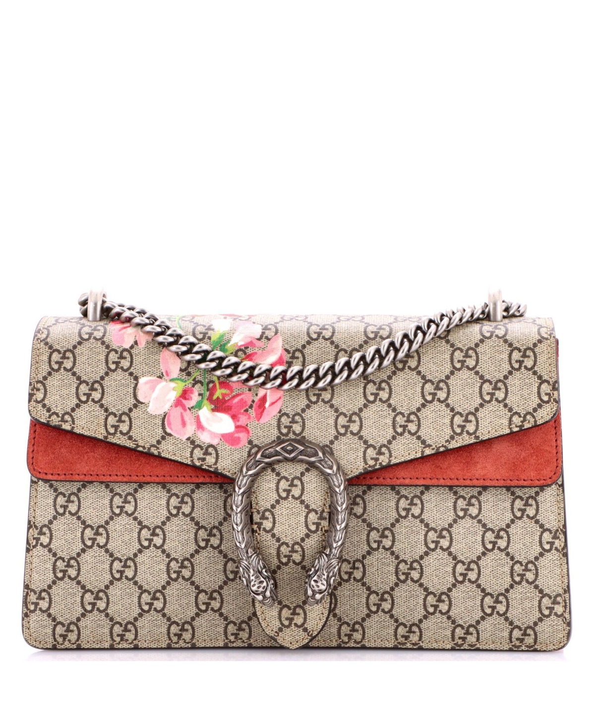 Pre-Owned Gucci Small Dionysus Bag Blooms Print Gg Coated Canvas - Brown