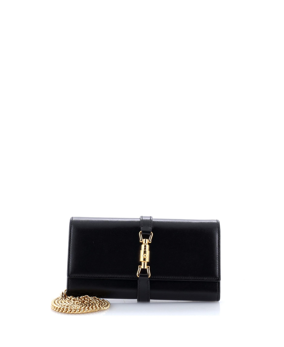 Pre-Owned Gucci Jackie 1961 Continental Chain Wallet Leather - Black