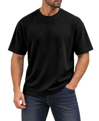 Men's Heavyweight Micro Waffle Knit Drop-Shoulder Short Sleeve T-shirts