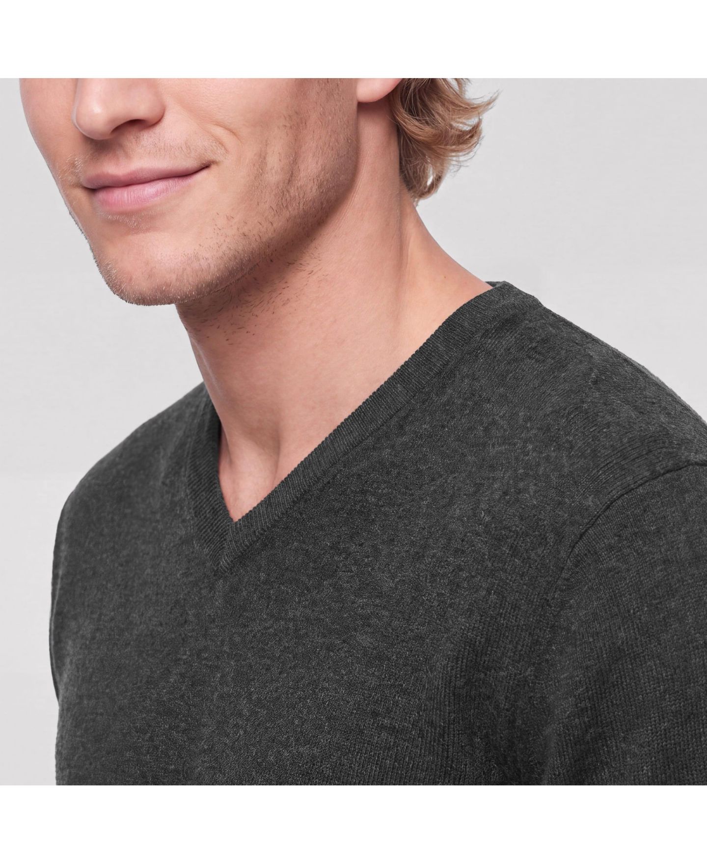 Мужской свитер Jack Archer Anytime V-Neck, цвет: Тёмный меланжевый — фото 4