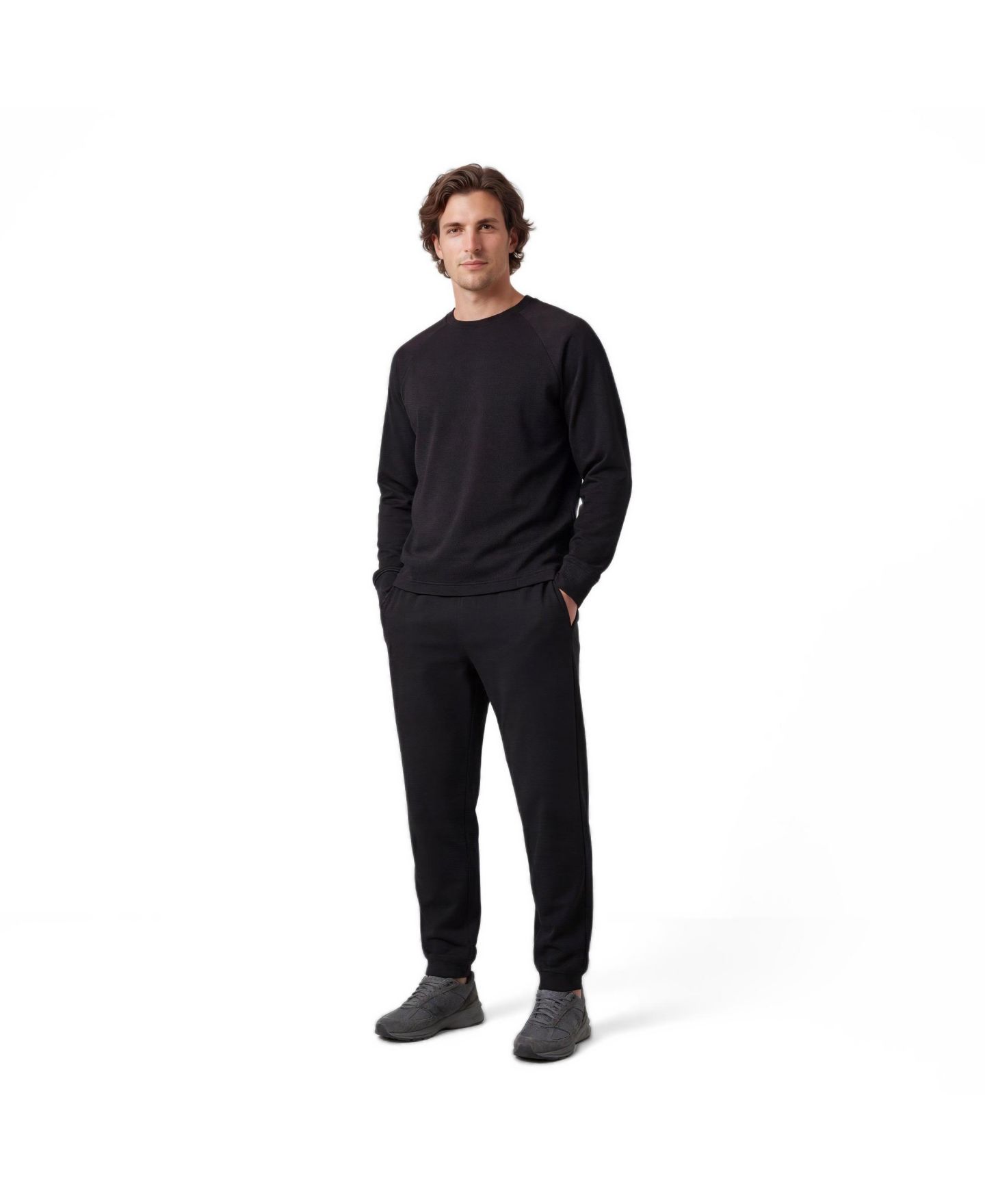 Мужской свитер Jack Archer Sandwash Crewneck Sweaters, цвет: Насыщенный чёрный — фото 6
