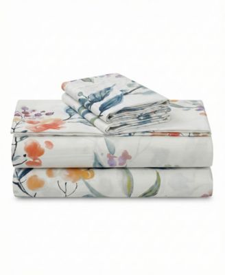 Printed 300 Thread Count Cotton Deep Pocket 3-Piece Sheet Set, Twin XL