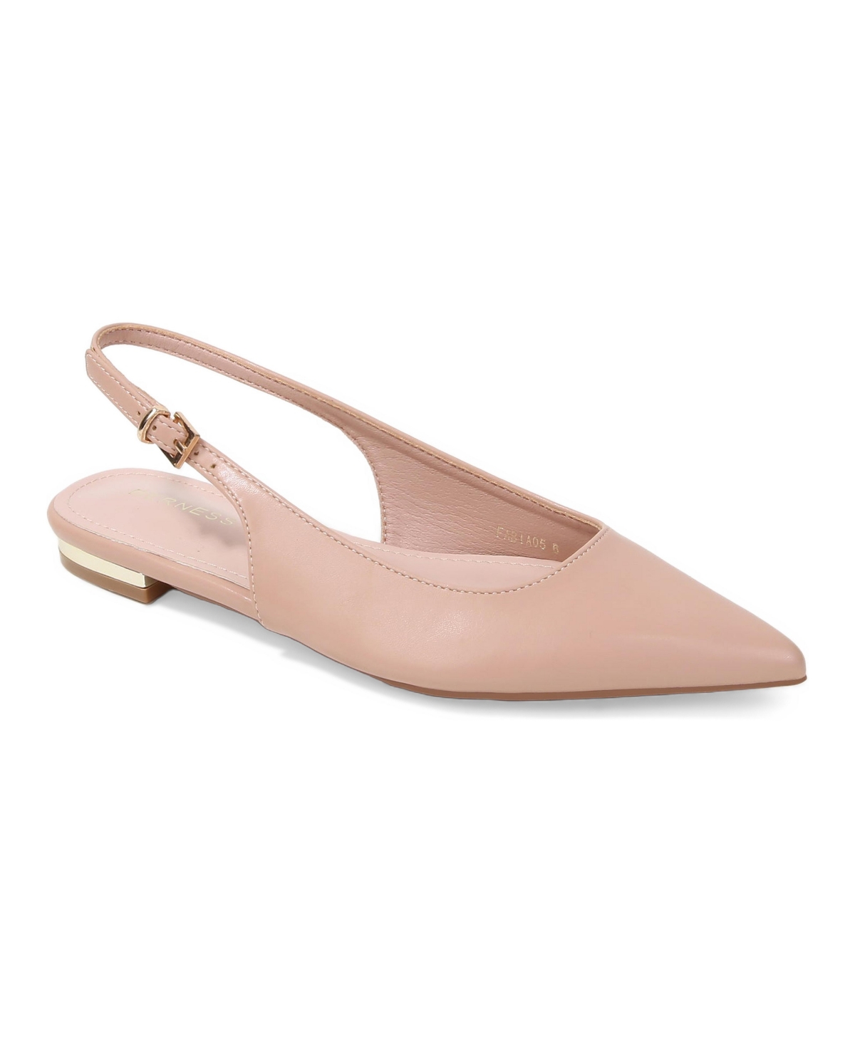 Berness Fabia Gold-Tone Heel Pointed Toe Slingback Flats