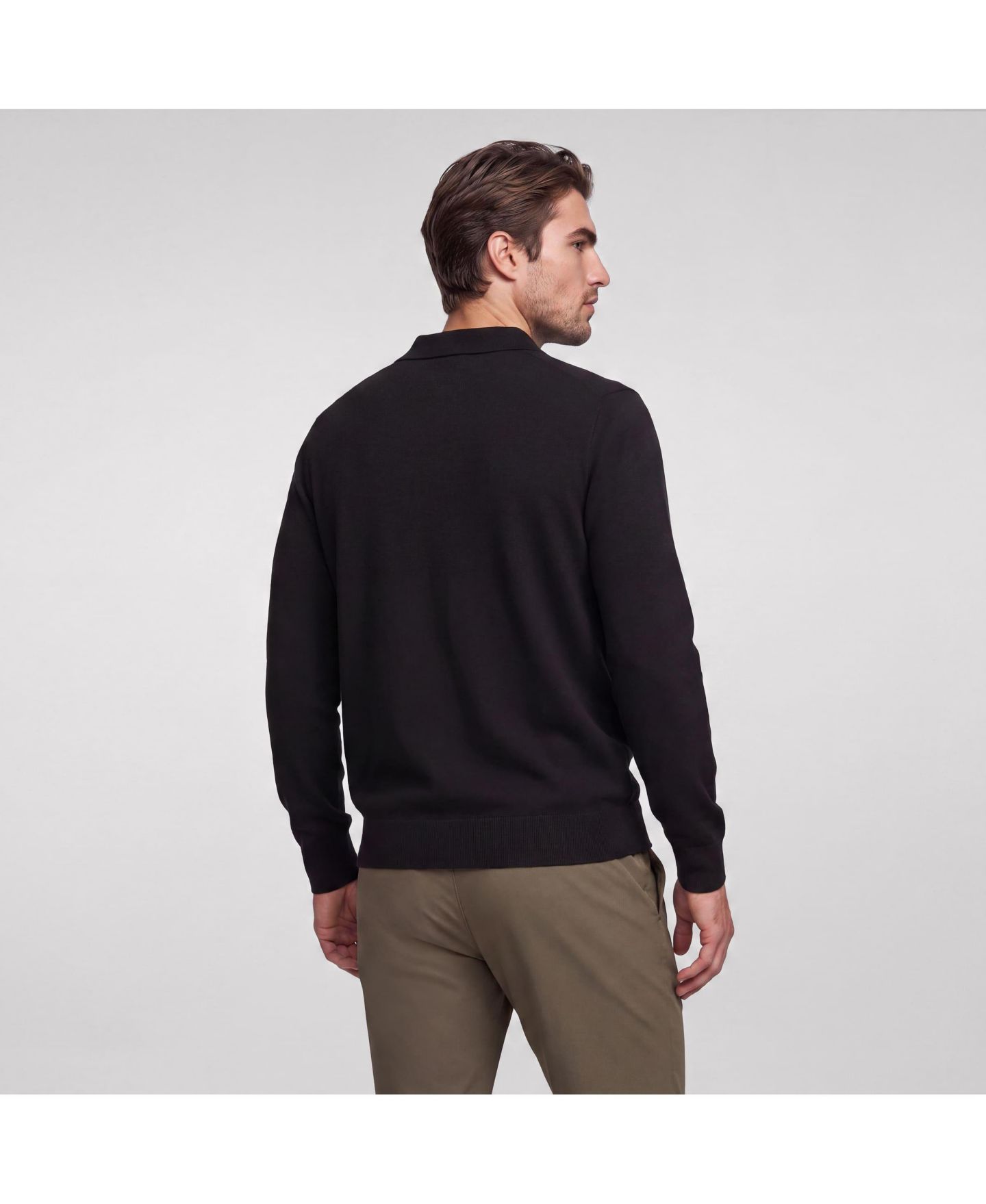Мужские рубашки Jack Archer Legacy Resort Long Sleeve Sweater Polo, цвет: Насыщенный чёрный — фото 5