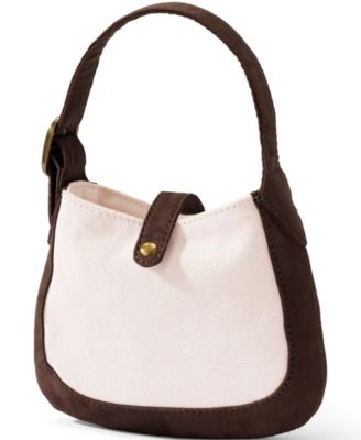 Canvas Adjustable Faux Suede Shoulder Bag