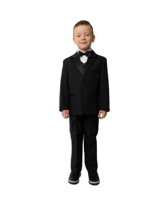 Toddler Boys Bond 5-Piece Shirt, Bowtie, Jacket, Vest and Pants Tuxedo Set
