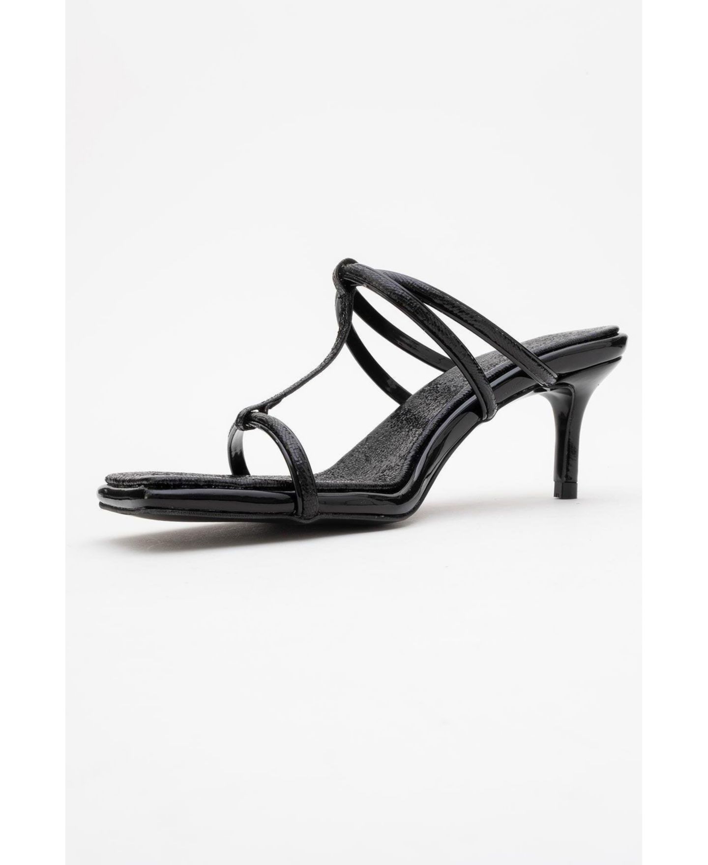 Женские сандалии Prologue Shoes Mocha Strap Heel, цвет: Чёрная искусственная кожа — фото 4