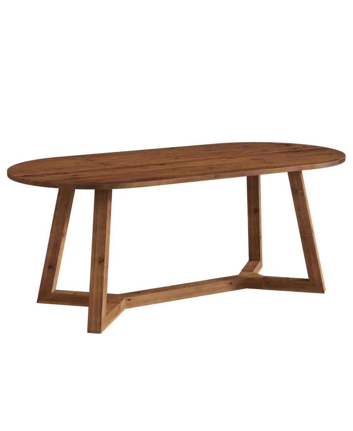 Slickblue Solid Wood Oval Dining Room Table with Tapered Legs for Family Kitchen Dining