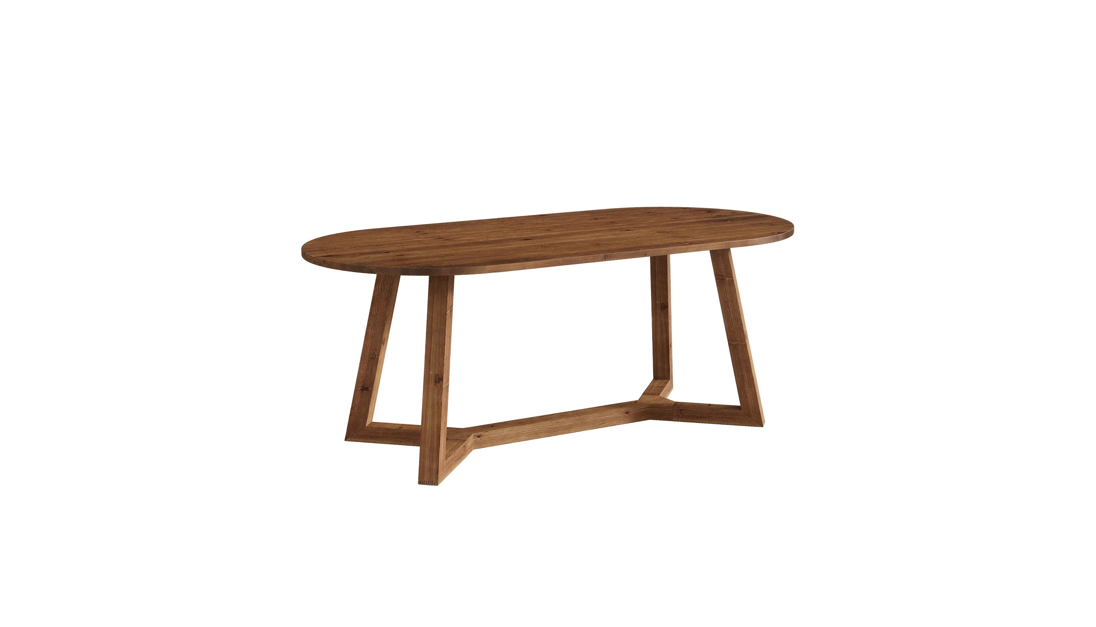 Slickblue Solid Wood Oval Dining Room Table with Tapered Legs for Family Kitchen Dining