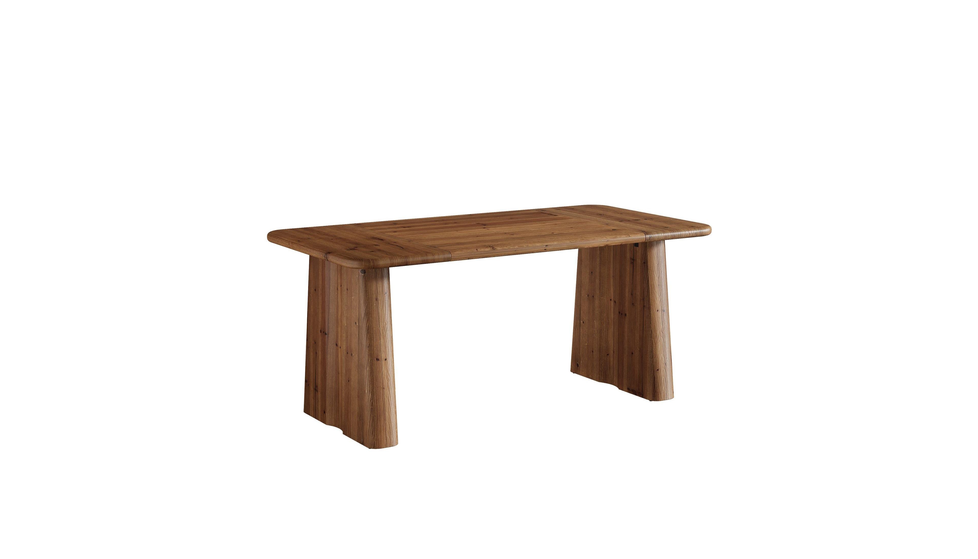 Slickblue Rectangular Solid Wood Dining Table with Double Pedestal Base for Dining Room