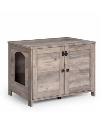 Cat Litter Box Cabinet with Divider and Storage Compartment for Cats