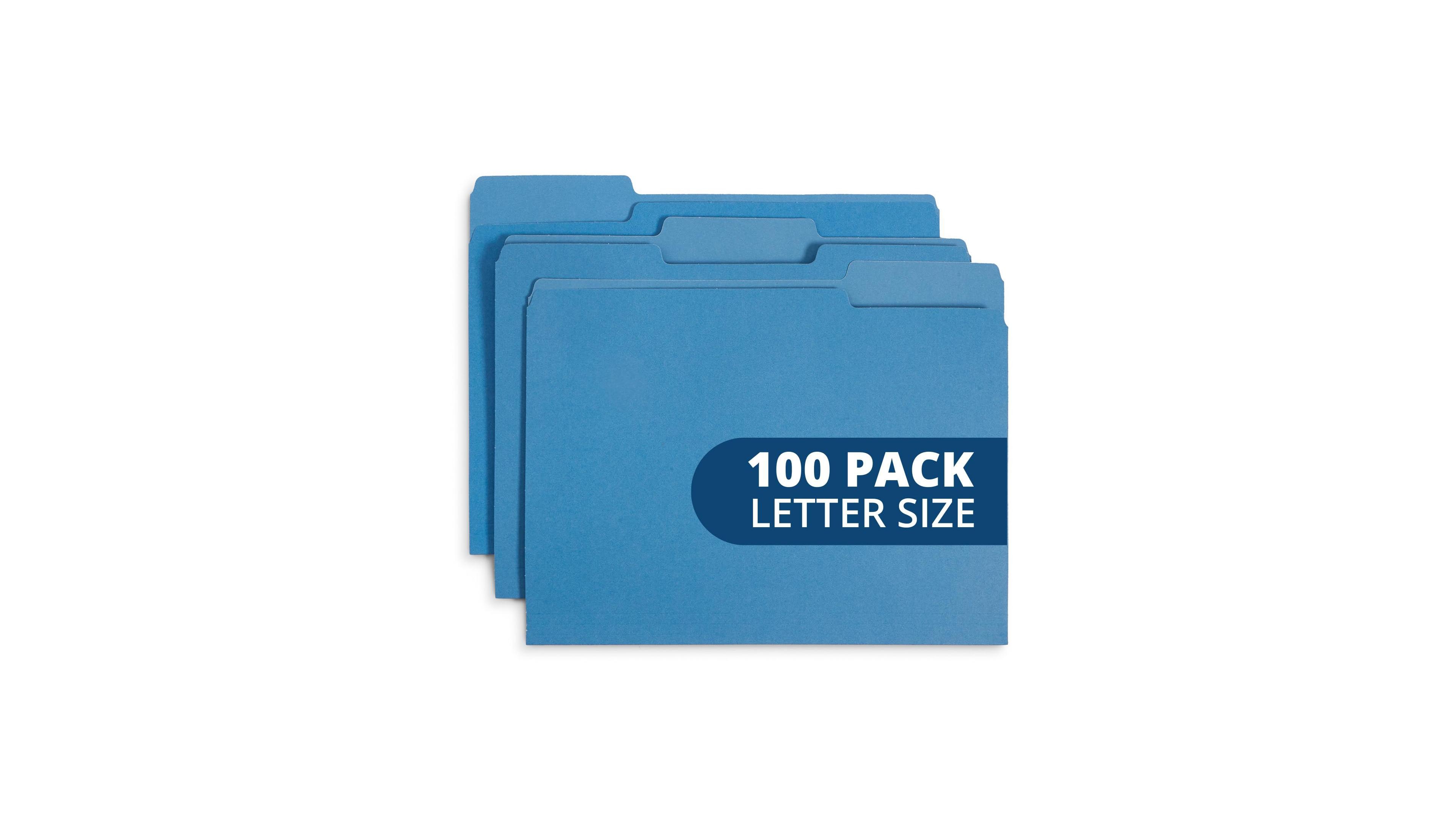 Four Candies 100 File Folders 1/3 Cut Tab Colored for Office Home Classroom