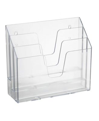 Horizontal Triple Slot Plastic File Folder Organizer Letter Size Desk Sorter