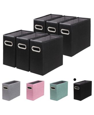 4 Packs Letter Size File Organizer Folders Fabric Storage Box Collapsible Metal Handle Smooth Pvc Rails