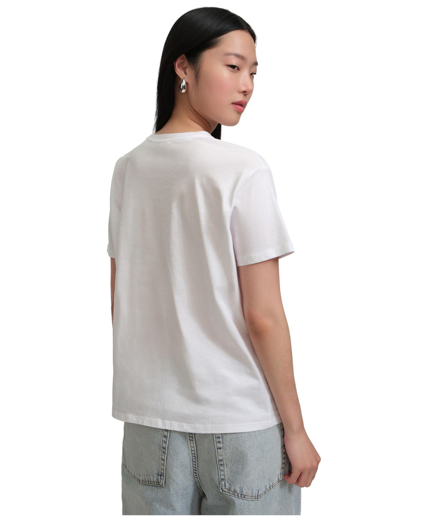 Женский топ Marcella Leonie Asymmetric Cutout Crewneck Short-Sleeve, цвет: Белый — фото 3