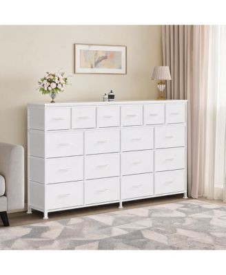 63" Wide Fabric Dresser with 18 Drawers, Modern Storage Chest for Bedroom Living Room, TV Stand and Closet Organizer