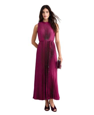 Women's Simara High-Neck Pleated Maxi Dress