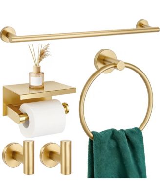 5 Pieces Bathroom Hardware Set SUS304 Wall Mounted 24"