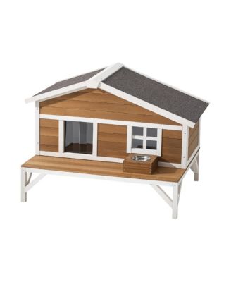 43.5 in Insulated Elevated Outdoor Cat House with Jumping Platform
