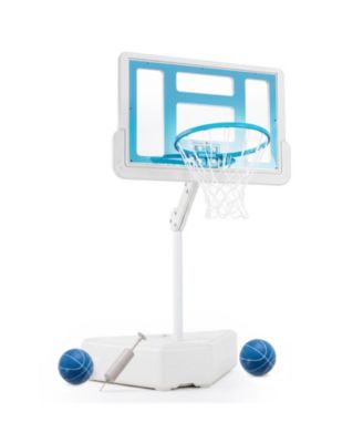 Height Adjustable Pool Basketball Hoop with 2 Water Balls and Pump