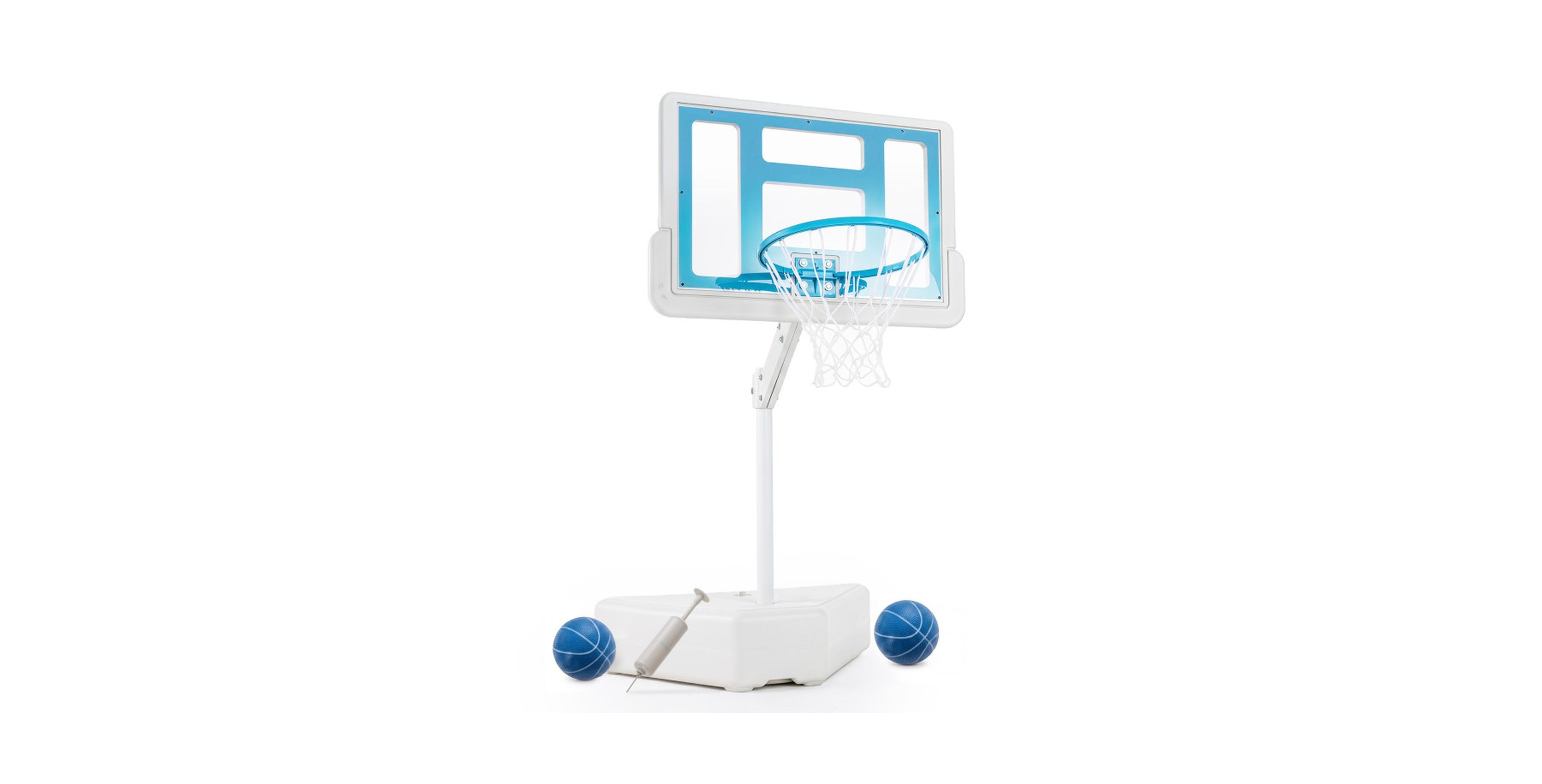 Hongge Height Adjustable Pool Basketball Hoop with 2 Water Balls and Pump