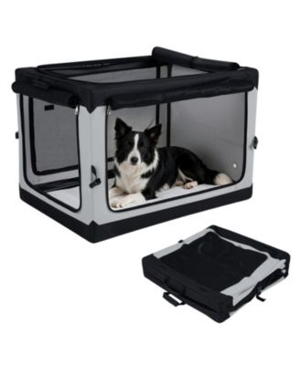 Collapsible Soft Sided Dog Crate for Road Trip Travel