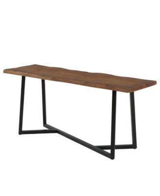 Solid Wood Counter Height Bar Table with Sturdy Metal Frame for Kitchen