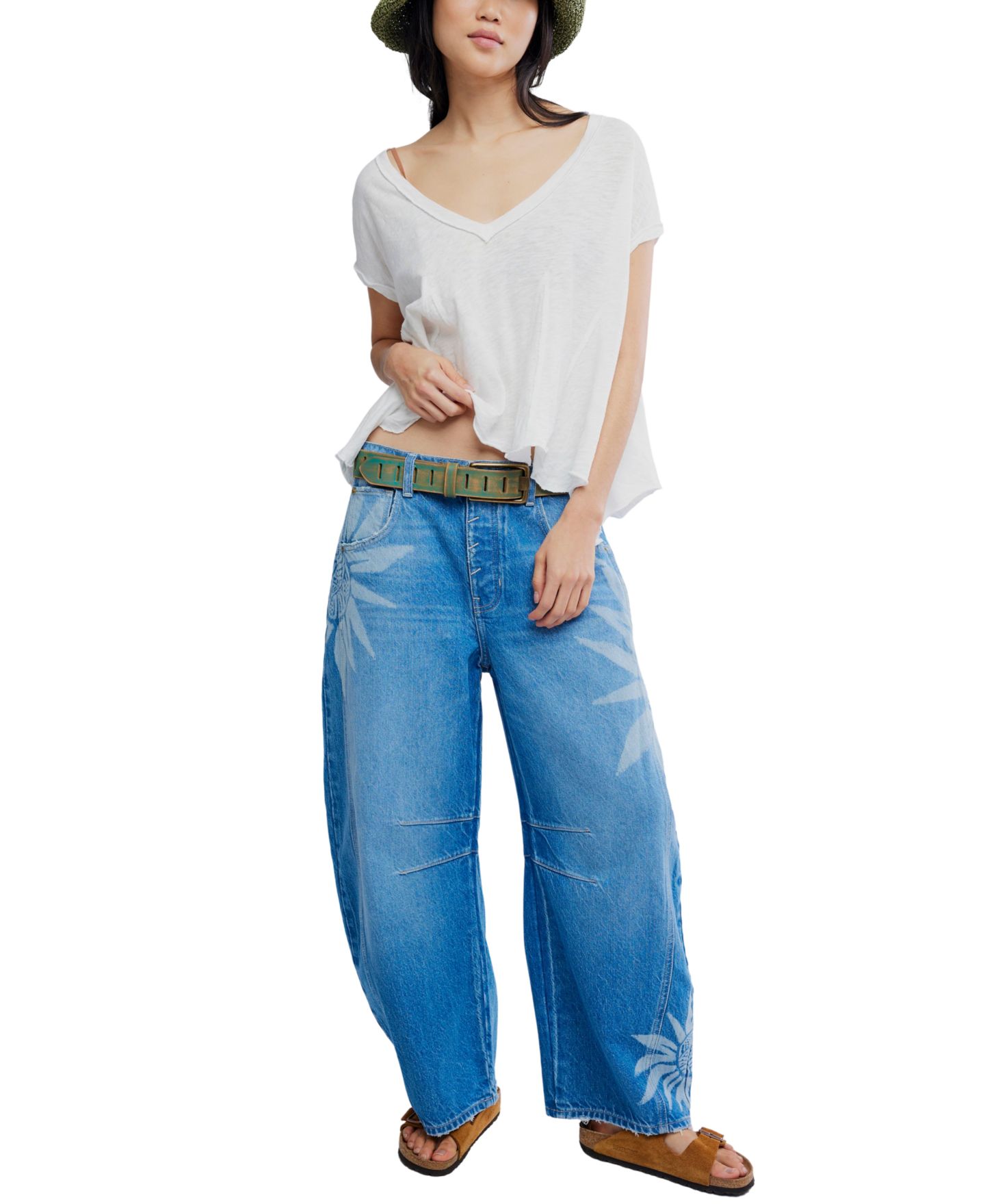 Женские джинсы Free People Good Luck бочкообразные свободного кроя со средней посадкой, цвет: Sun Fade — фото 2