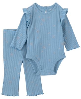 Baby Girls' Snowflake Fair Isle Long-Sleeve Bodysuit and Pants, 2-Piece Set