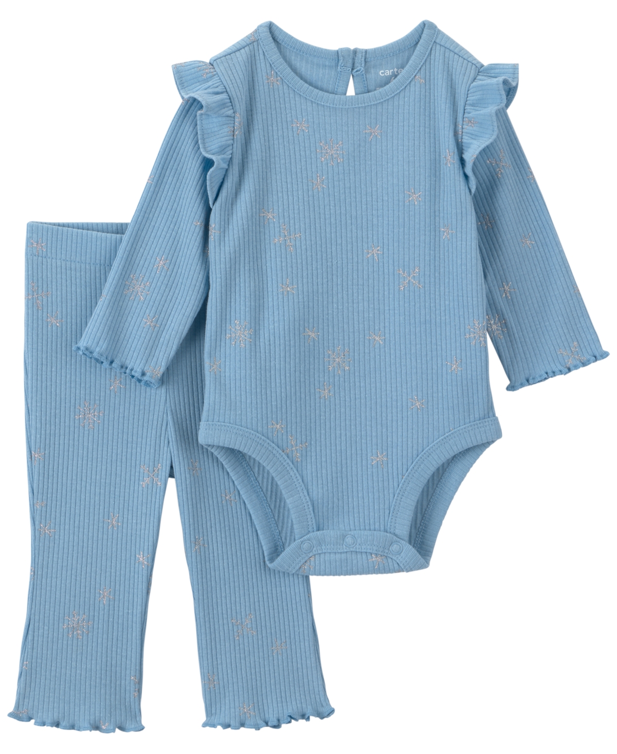 Carter's Baby Girls' Snowflake Fair Isle Long-Sleeve Bodysuit and Pants, 2-Piece Set
