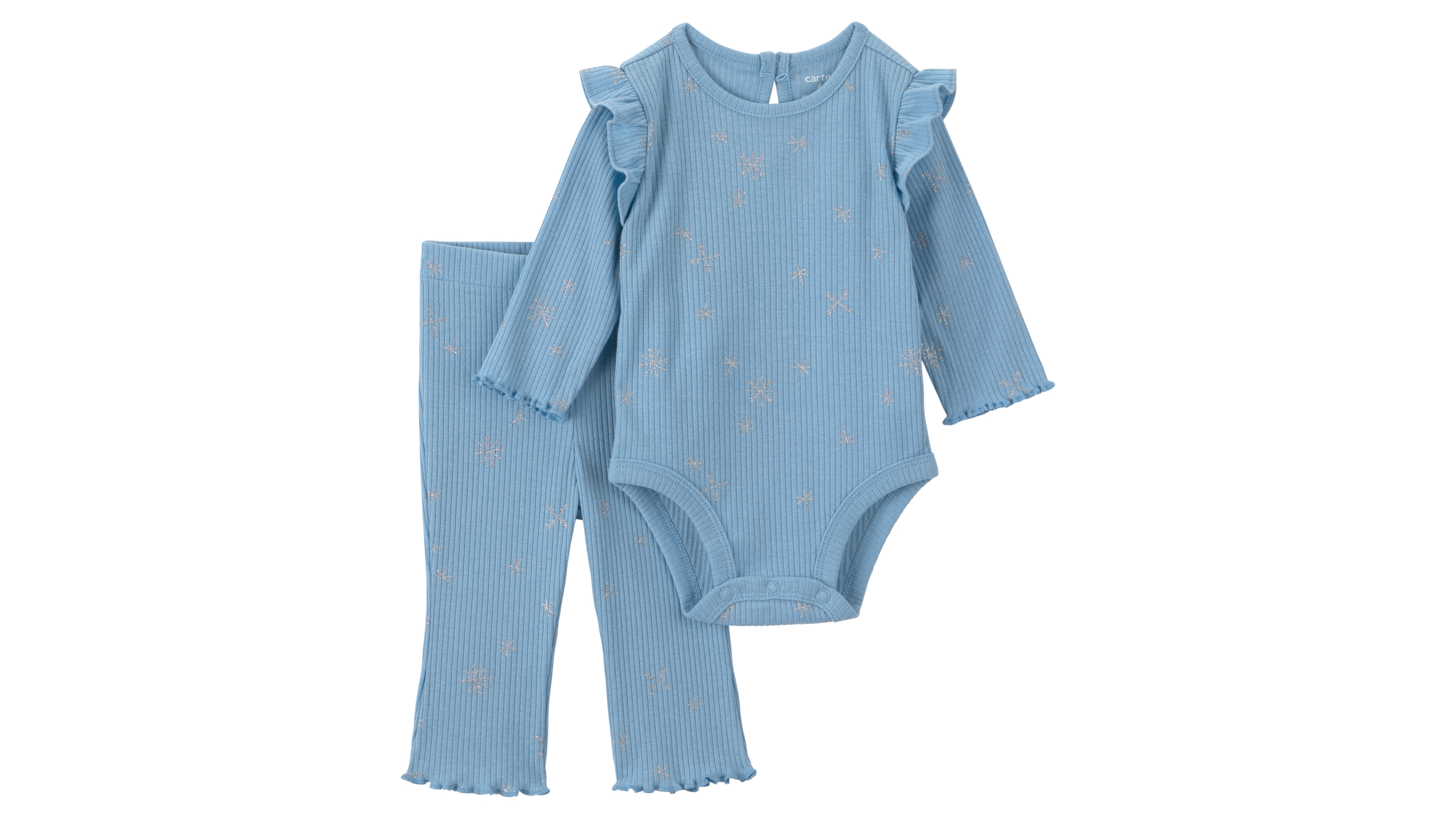 Carter's Baby Girls' Snowflake Fair Isle Long-Sleeve Bodysuit and Pants, 2-Piece Set