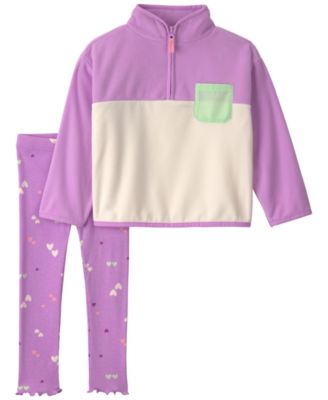 Baby Girls' Fleece Long-Sleeve Top and Pants, 2-Piece Set