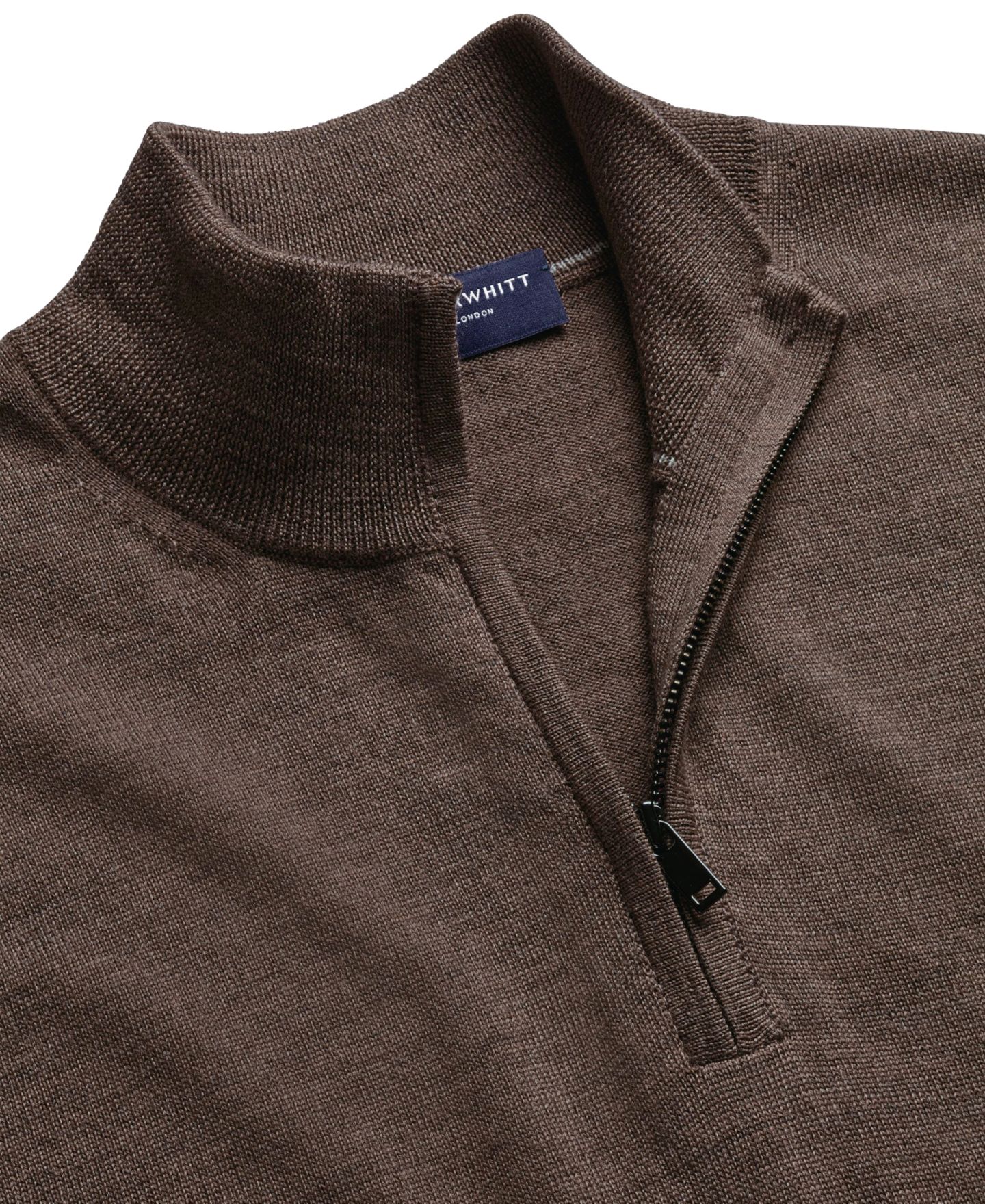 Мужской свитер Charles Tyrwhitt из мериносовой шерсти на молнии до груди, цвет: Мокко — фото 5